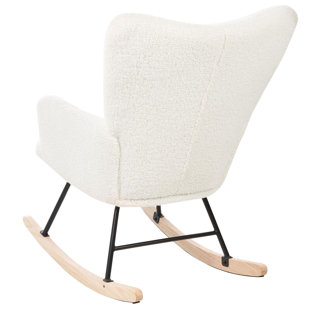 SCHAUKELSESSEL Bouclé Weiß Oulu - Weiß, Textil/Metall (71/108/83cm) - Beliani