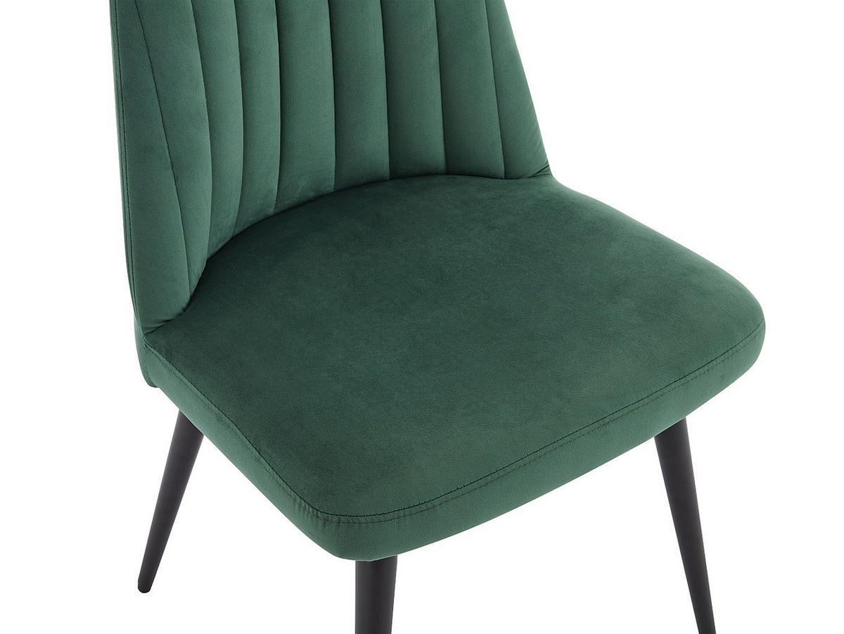 STUHL - 49cm x 52cm - Samt - smaragdgrün - ELEANA - Grün, Textil (49/81/52cm) - Vente-Unique