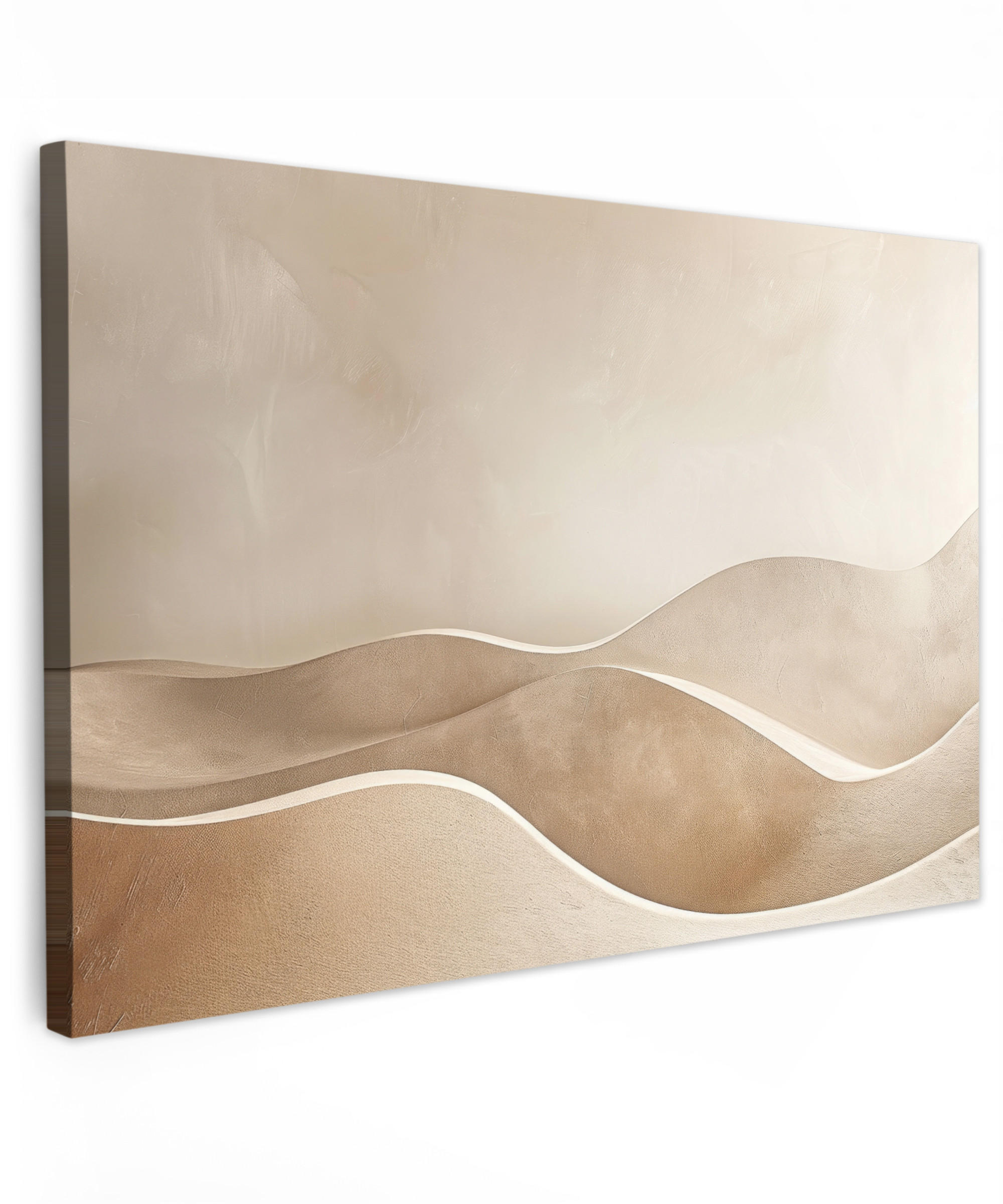 LEINWANDBILD Beige - Natur - Abstrakt - Modern Wanddeko 90x60 cm - Beige, Textil (90/60cm) - MuchoWow