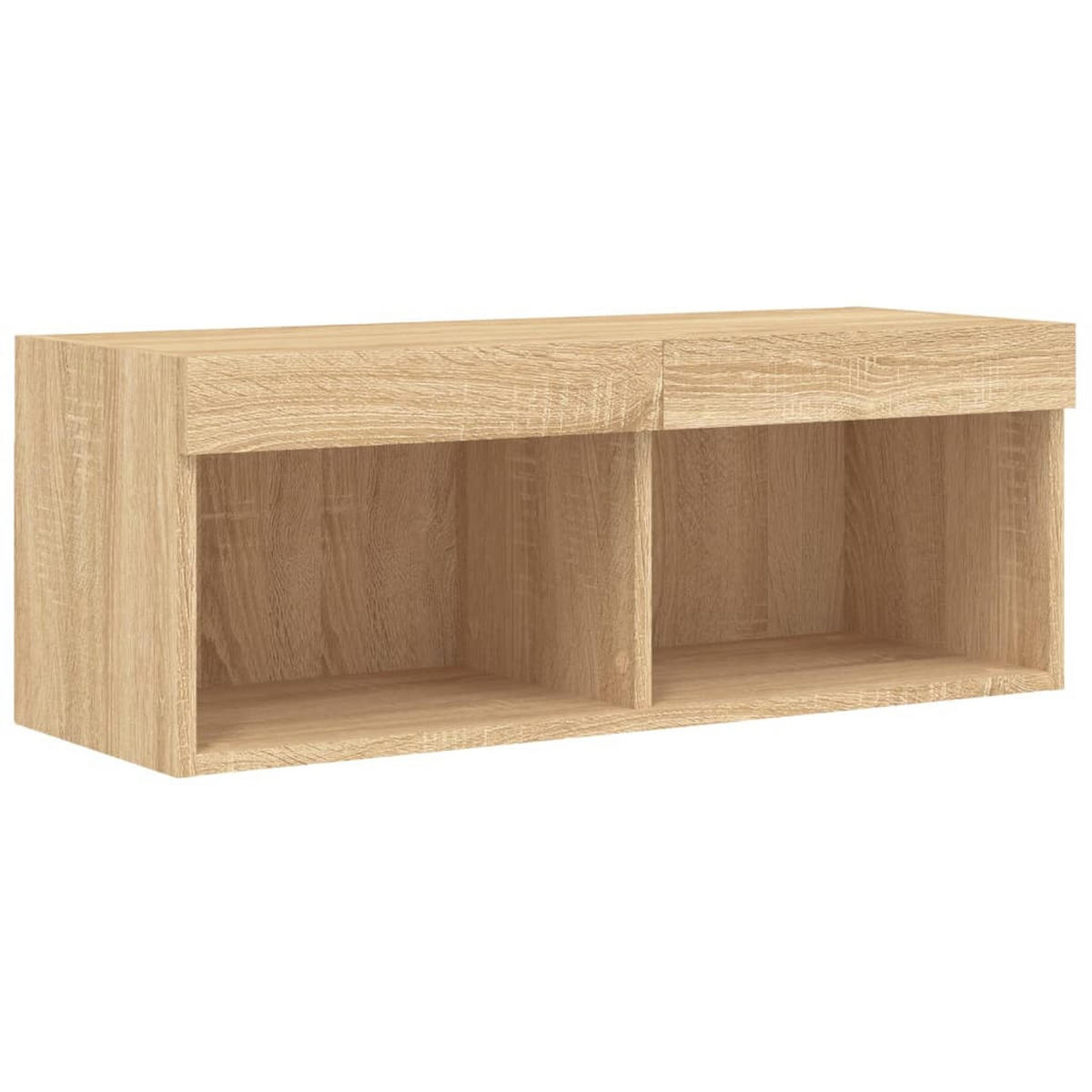 WOHNWAND Mit Led-Beleuchtung Sonoma-Eiche Holzwerkstoff 4-teilig - Braun, Holzwerkstoff (30/102/40.5cm) - vidaXL