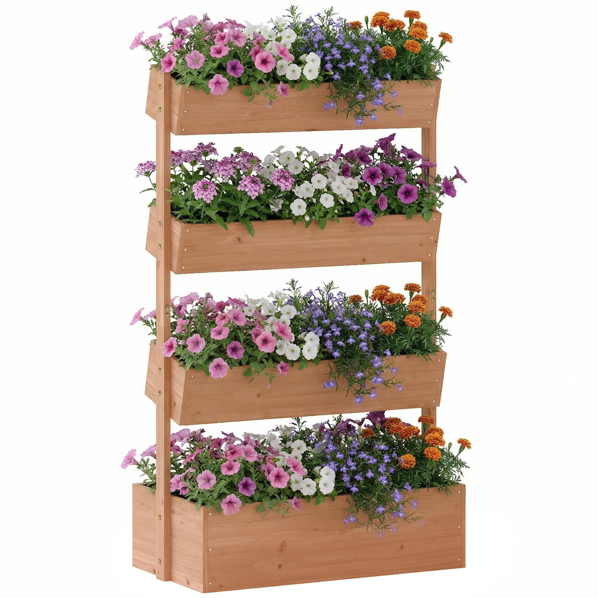 BLUMENTREPPE DE-12305 4-stufig, mit Drainage Braun - Braun, Holz (45/140/85cm) - ComfortXL