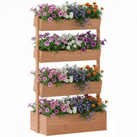 BLUMENTREPPE DE-12305 4-stufig, mit Drainage Braun - Braun, Holz (45/140/85cm) - ComfortXL