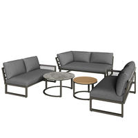 GARTEN-LOUNGESERIE 6-7 Personen Grau - Grau, Metall - ComfortXL