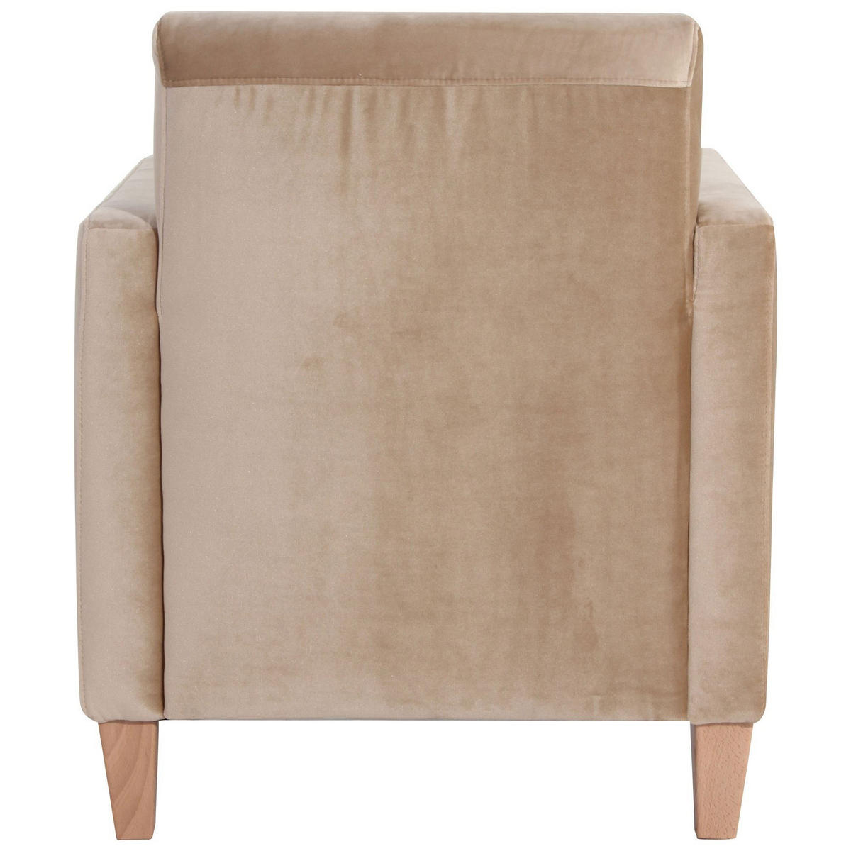 SESSEL Karol Bezug Samtvelours Buche natur / sand - Sandfarben, Kunststoff (71/81/70cm) - 58aufmkessel