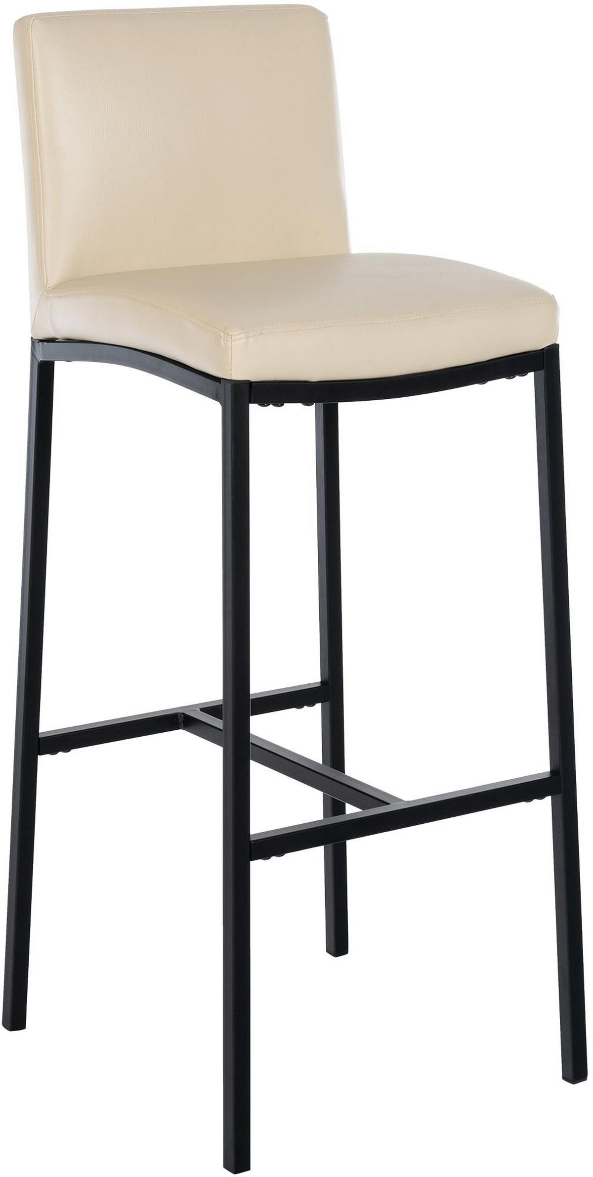 BARHOCKER Lederlook Creme - Creme/Schwarz, Textil/Metall (43/110/49cm) - CLP