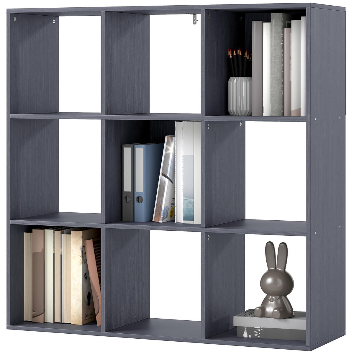 REGAL DE-15569 91/29/91 cm, 3 Ebenen, 9 Würfel Grau - Grau, Holzwerkstoff (29.5/91/91cm) - ComfortXL