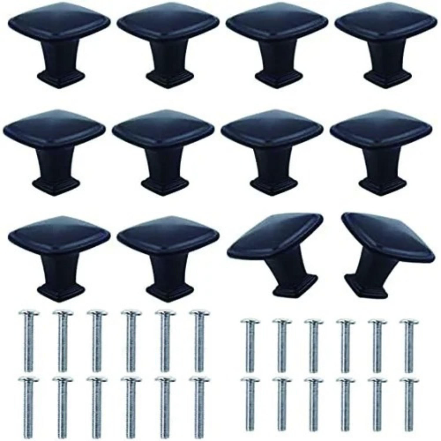 MÖBELGRIFF Schwarz 12er-Set 30 mm - Schwarz, Metall (0.31/2.5/0.31cm)