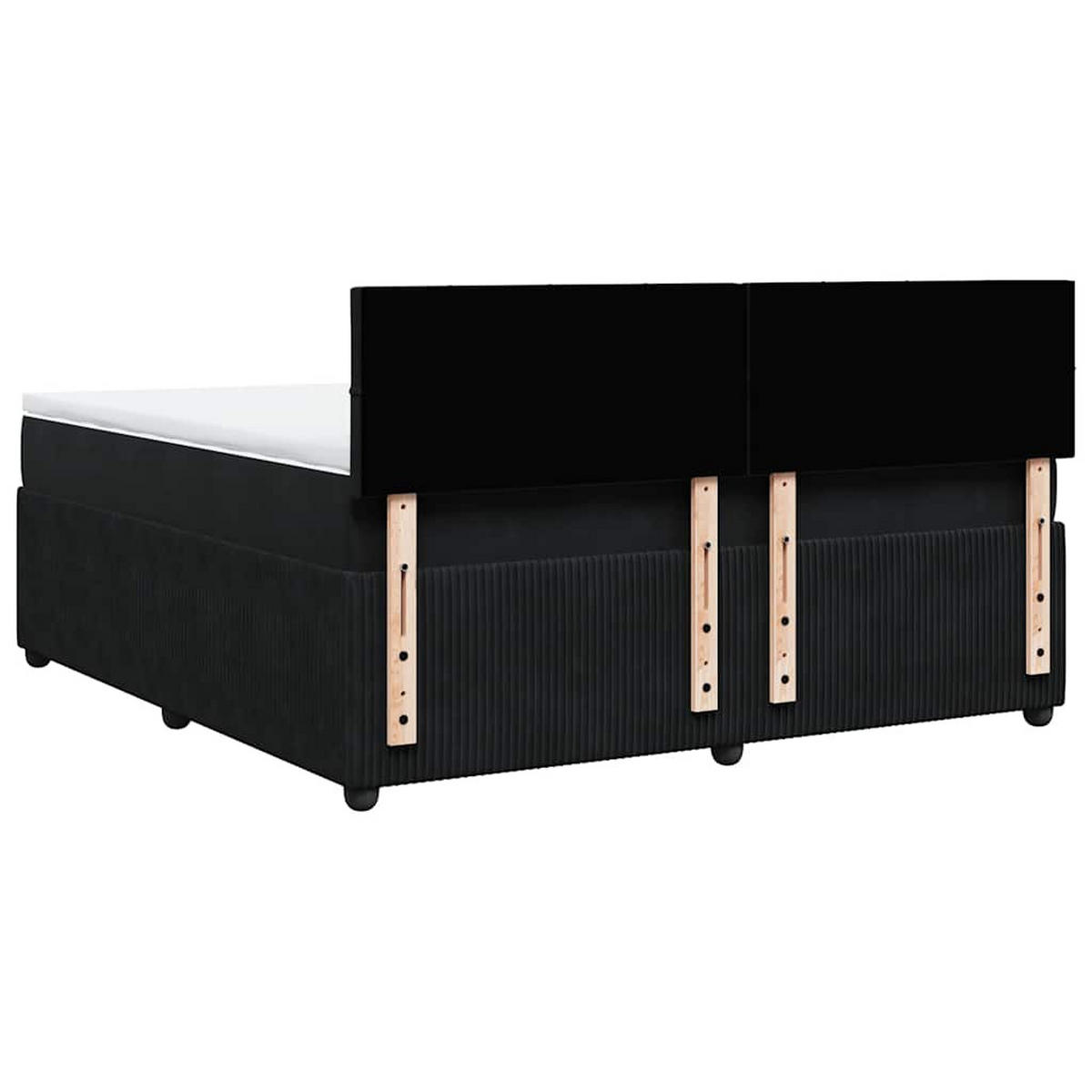 BOXSPRINGBETT Mit Matratze Schwarz 180/200 Cm Samt - Schwarz, Textil (180/200cm) - vidaXL