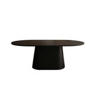 ESSTISCH oval Schwarz matt ausziehbar 160-206 cm - Schwarz, Holzwerkstoff (89/160/75cm) - designimpex
