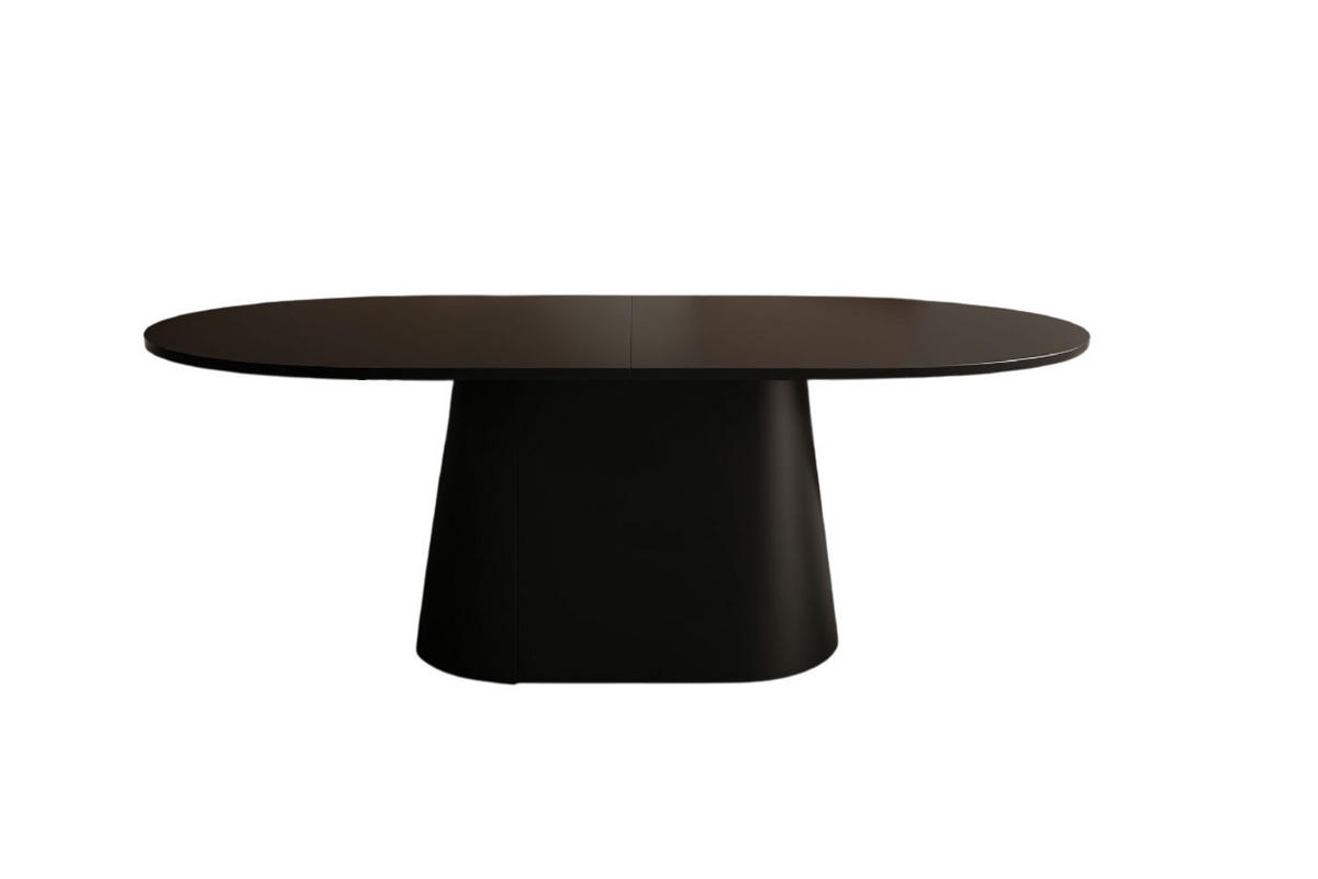 ESSTISCH oval Schwarz matt ausziehbar 160-206 cm - Schwarz, Holzwerkstoff (89/160/75cm) - designimpex
