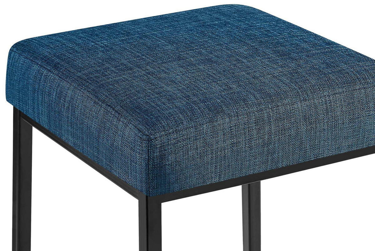 BARHOCKER Stoff blau - Blau/Schwarz, Textil/Metall (37/83/37cm) - CLP