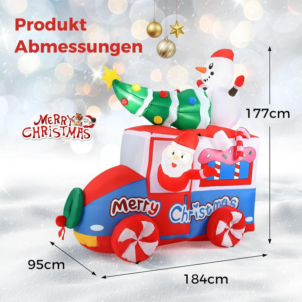 WEIHNACHTSMANN 177cm Multicolor - Multicolor, Textil (95/177/184cm) - COSTWAY
