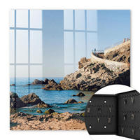 SCHLÜSSELBOX Schwarz 30x30 cm- Türöffnung nach rechts - Küstenlandschaft - Blau, Metall (30/30/5cm) - TULUP