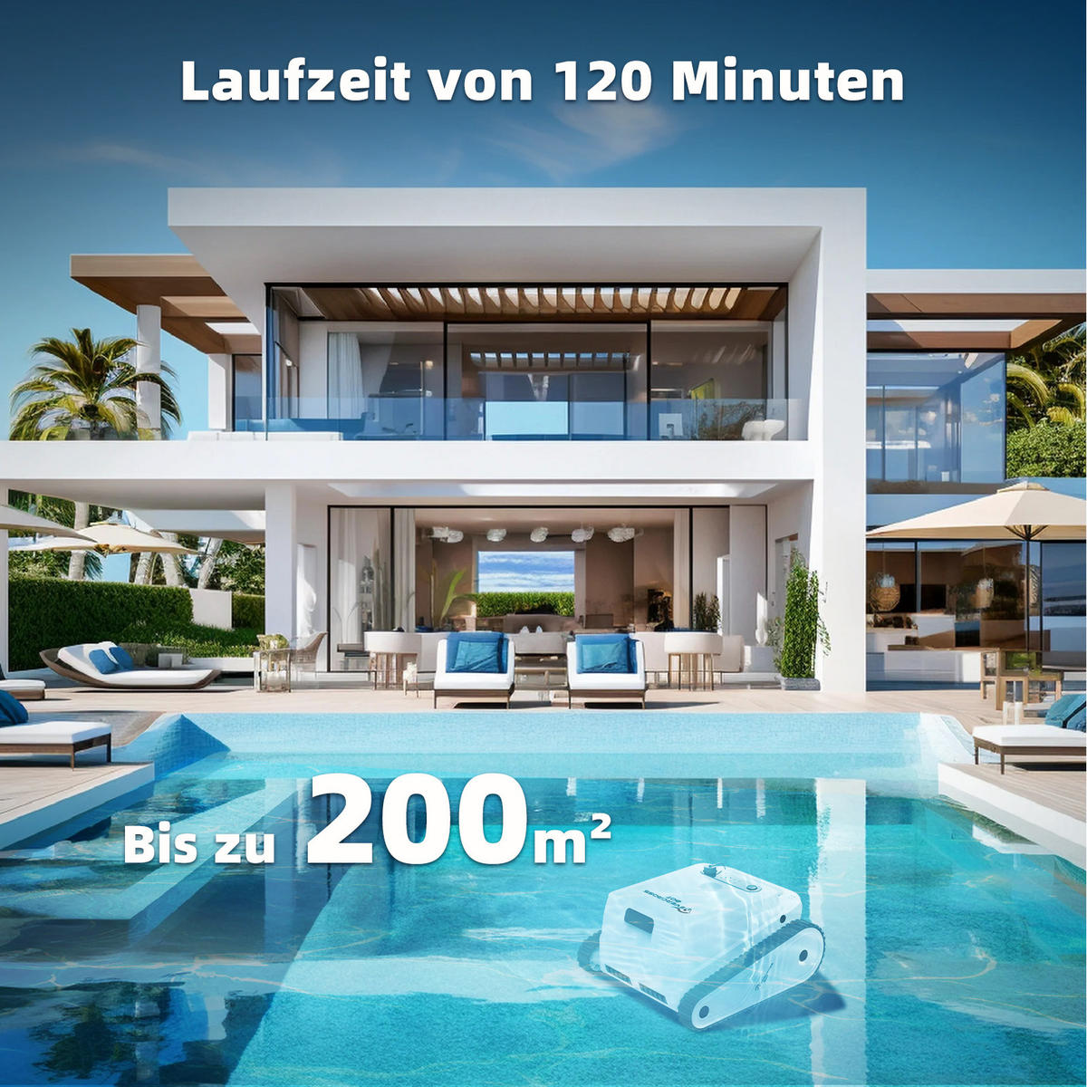 POOLROBOTER U8 - Weiß, Kunststoff (46.3/30.7/49.6cm) - EVERCROSS BOT