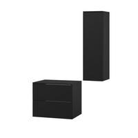 BADMÖBEL-SET Color Schwarz 2-Teilig (2S 60 + 1D 100) - Schwarz, Holzwerkstoff (90/160/45cm) - mzm24