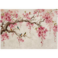 FOTOTAPETE Kirschblüte Beton Beige 250x175 cm - Multicolor, Papier (250/175cm) - Wallarena