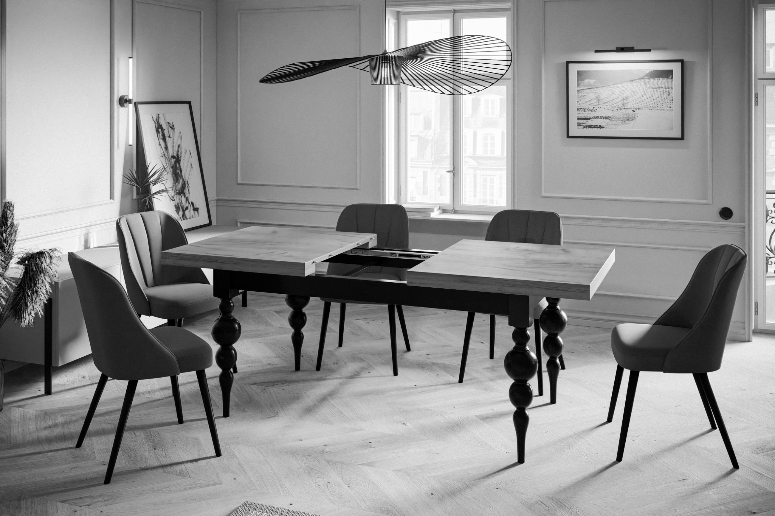 Thumbnail - Alpi-Möbel Esszimmertisch, Grau, Weiß, Holzwerkstoff, Rechteckig, U-Form, 80x79x120 cm, Esszimmer, Tische, Esstische