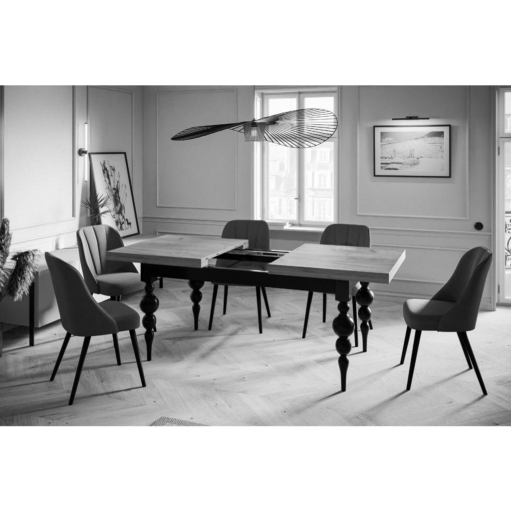 Thumbnail - Alpi-Möbel Esszimmertisch, Dunkelgrau, Weiß, Holzwerkstoff, Rechteckig, U-Form, 80x79x140 cm, Esszimmer, Tische, Esstisc...