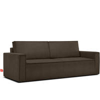 SCHLAFSOFA NAPI in Pet Friendly Cord-Stoff, braun - Schwarz/Braun, Textil (228/89/101cm) - KONSIMO®