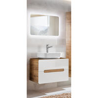 BADMÖBEL-SET 2-TLG. Luton-56 - Weiß, Holzwerkstoff (80/200/46cm) - Lomado