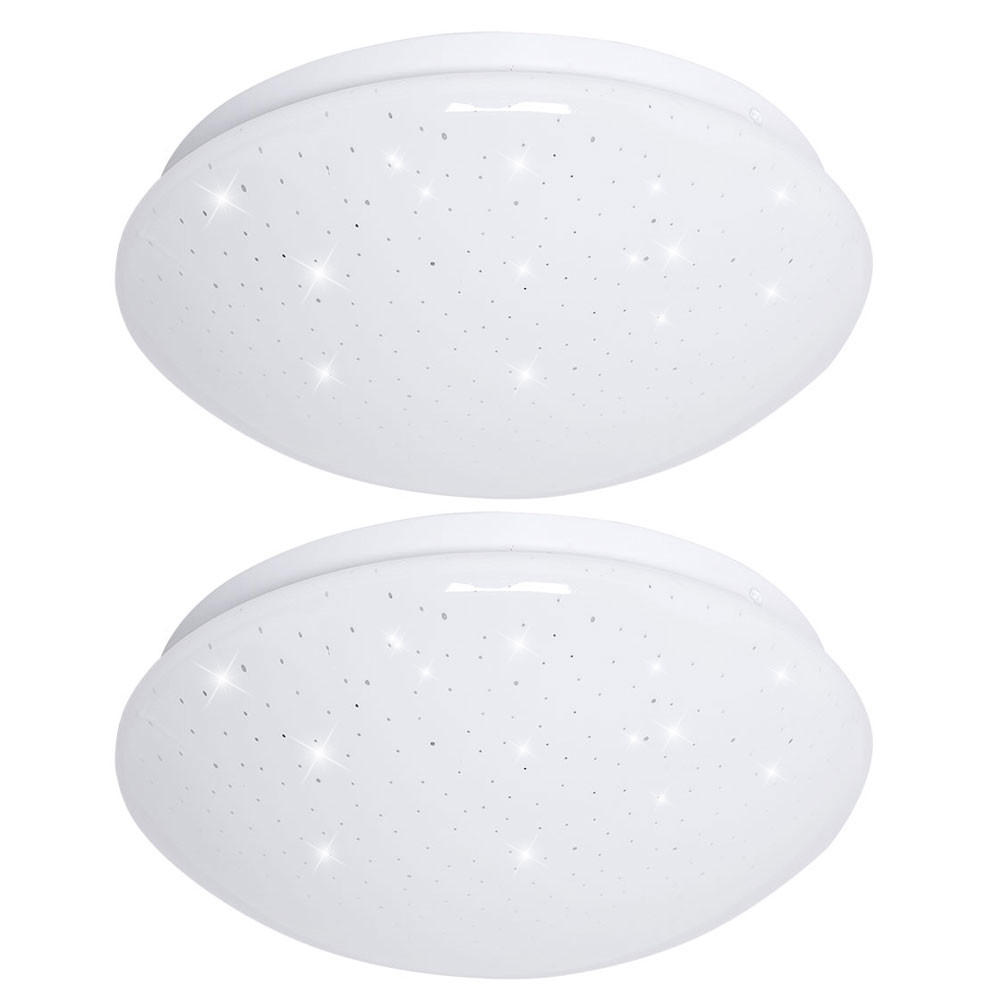 LED DECKENLEUCHTE Weiß Sternenhimmel Effekt 2er Set - Weiß, Metall (21.5/21.5/7.8cm)