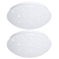 LED DECKENLEUCHTE Weiß Sternenhimmel Effekt 2er Set - Weiß, Metall (21.5/21.5/7.8cm)