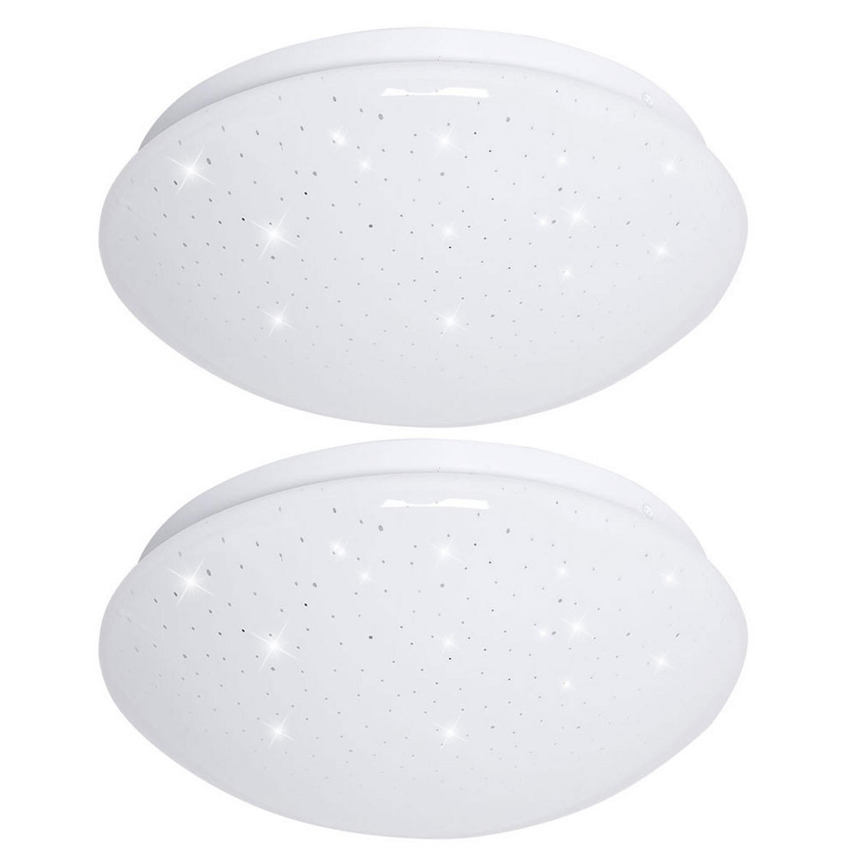 LED DECKENLEUCHTE Weiß Sternenhimmel Effekt 2er Set - Weiß, Metall (21.5/21.5/7.8cm)