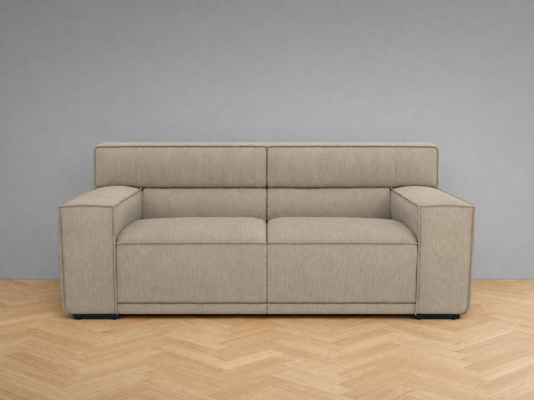 2,5-SITZER Umea Cord Beige 194/106/78 cm - Beige, Kunststoff/Textil (194/78/106cm) - foamnova