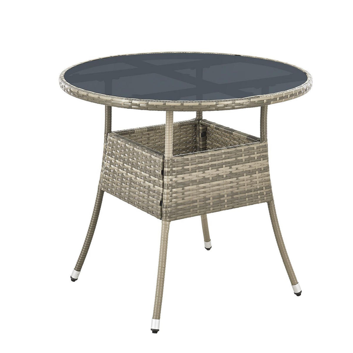 GARTENTISCH Yoro grau 80 cm - Grau, Kunststoff (80/80/73cm) - Juskys