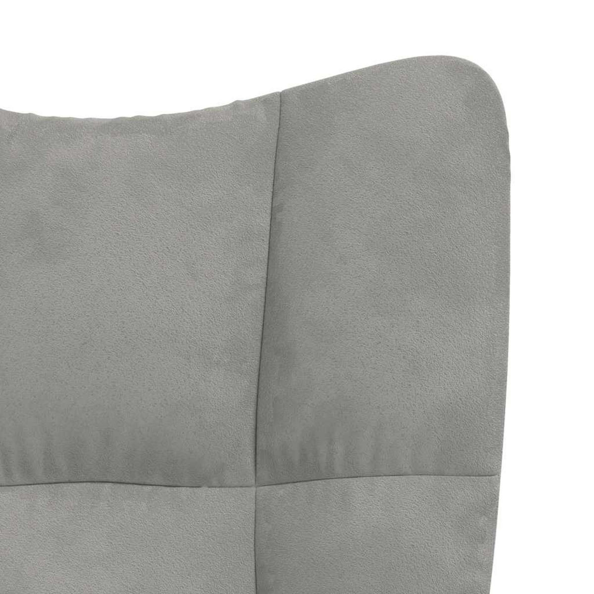SESSEL mit Holzbeine 61/70/96,5 cm aus Samt Hellgrau - Hellgrau/Braun, Holz/Textil (61/96.5/70cm) - vidaXL
