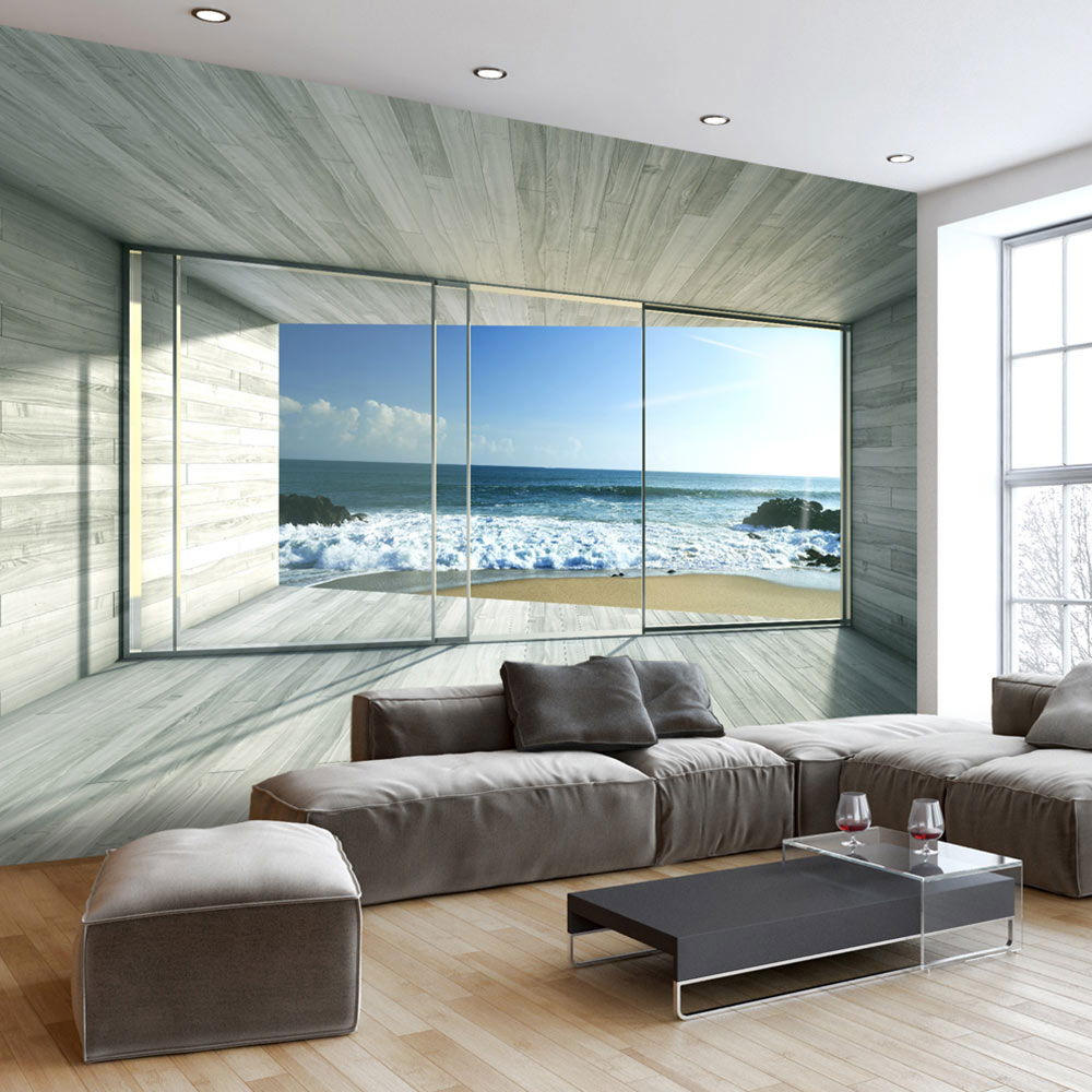 SELBSTKLEBENDE FOTOTAPETE 196/140 cm - Blau/Braun, Kunststoff/Textil (196/1cm) - KUNSTLOFT