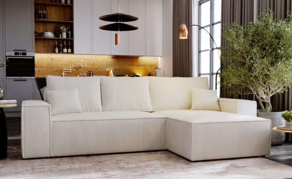 ECKSOFA Beige AGA Rechts - Beige, Textil (181/279cm) - Sepro Meble