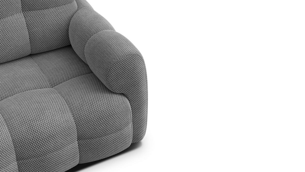 SOFA MELLOW 2-Sitzer, grau - Schwarz/Grau, Holz/Textil (153/87/98cm) - Wozimo