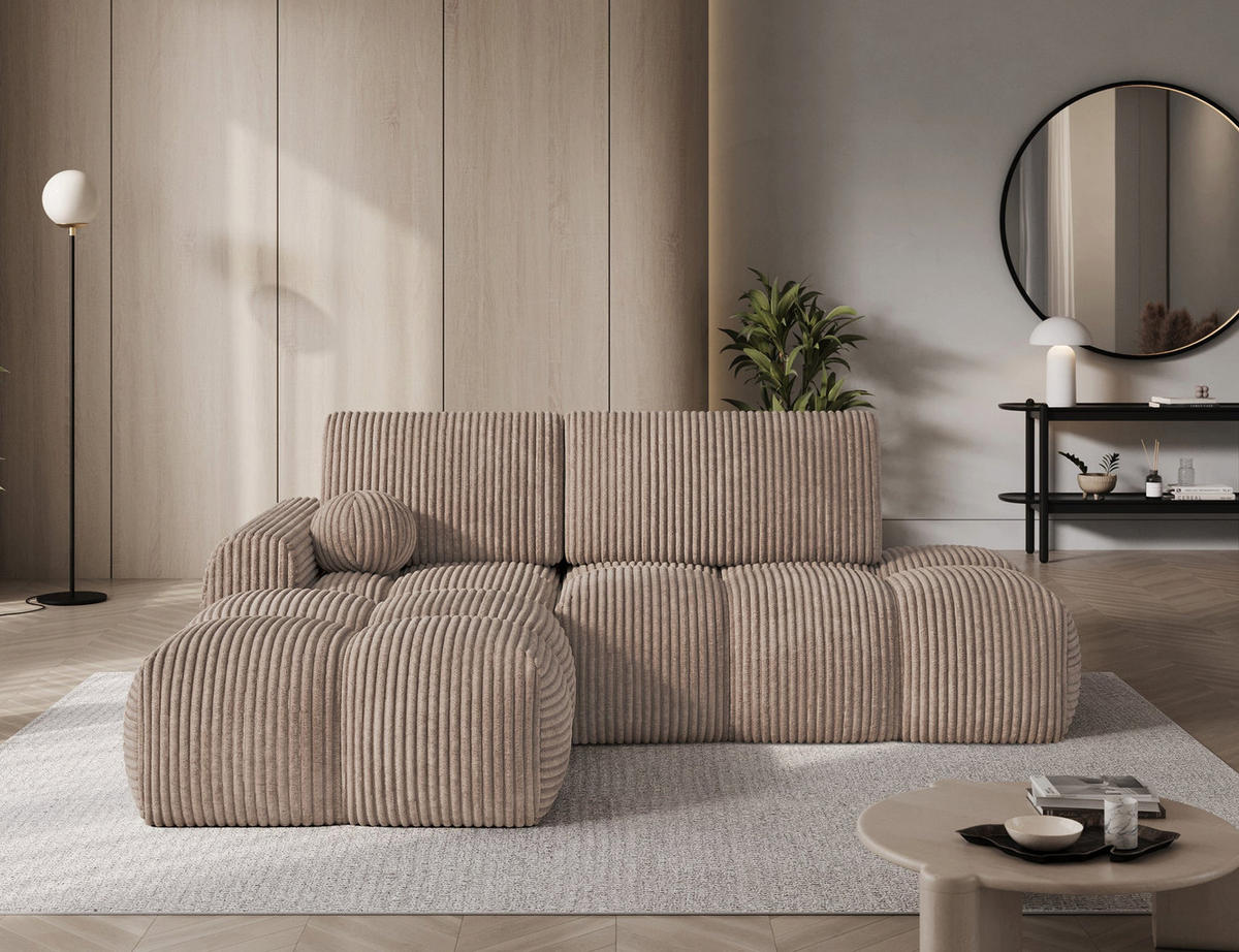 ECKSOFA VITTARIO mit Schlaffunktion & Bettkasten – Modernes L-Sofa 227 cm, inklusive Kissen - Braun, Kunststoff (227/95cm) - Wohnideebilder