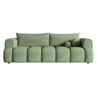 SCHLAFSOFA Dandelino Eukalyptusgrün Velours - Schwarz/Grün, Kunststoff/Textil (250/90/112cm) - Selsey