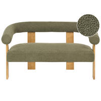 2-SITZER-SOFA Bouclé Grün/Hellbraun Ilbro - Braun/Grün, Textil (138/76/68cm) - Beliani