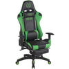 BÜROSTUHL Racing Turbine mit Fußablage, Schwarz/Grün - Grün, Kunststoff/Textil (67/142/58cm) - TPFLiving