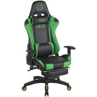 BÜROSTUHL Racing Turbine mit Fußablage, Schwarz/Grün - Grün, Kunststoff/Textil (67/142/58cm) - TPFLiving