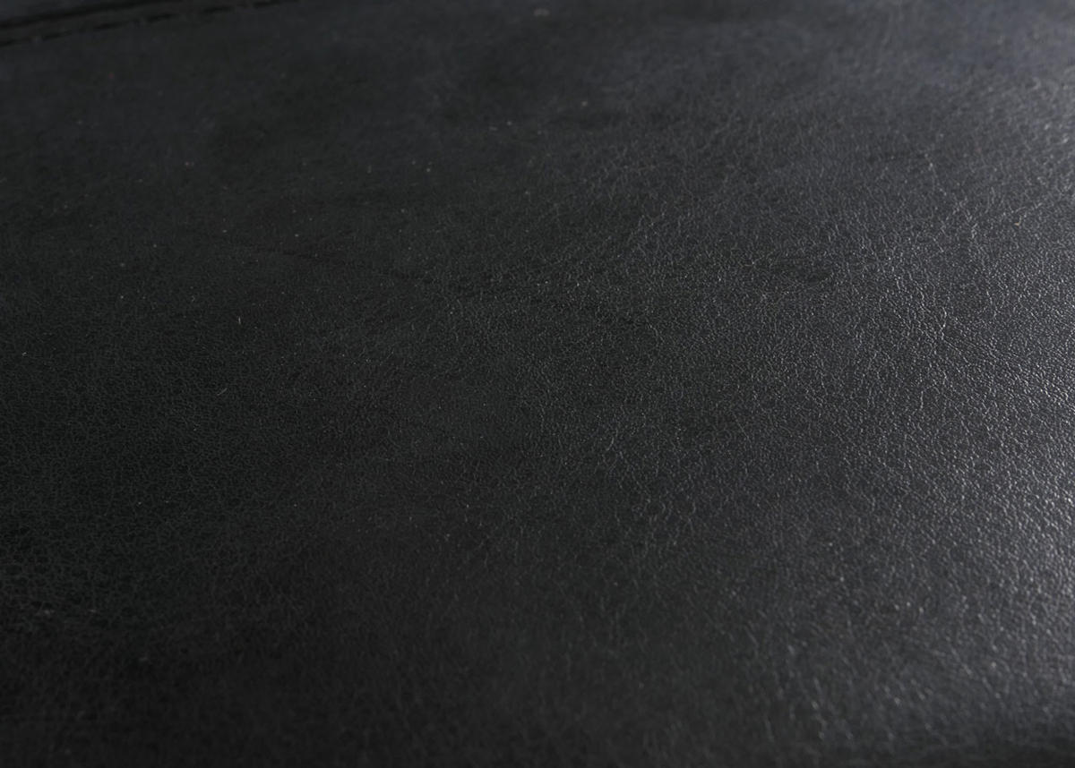 SITZHOCKER Schwarz - Schwarz, Leder (36/36/36cm) - MCW