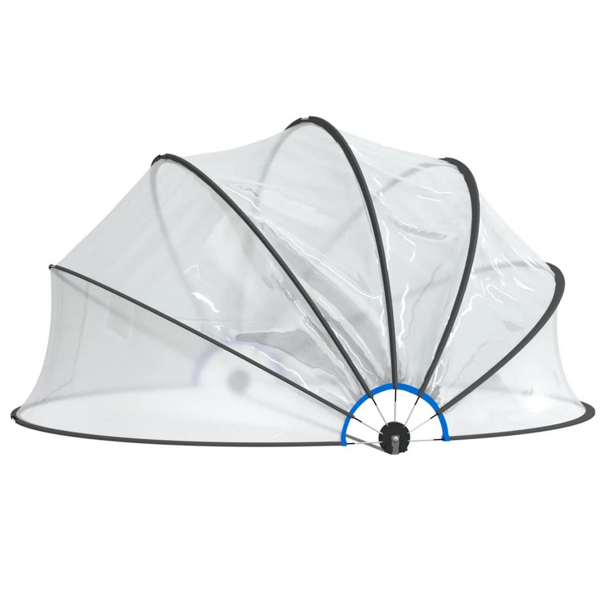 POOL-KUPPEL Rund 376/188 Cm Pvc - Transparent, Kunststoff (376/376cm) - vidaXL