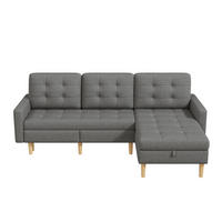 ECKSOFA 212/130/86 cm Grau mit Stauraum und wechselbare Chaiselongue - Grau, Textil (212/130cm) - Oxeza