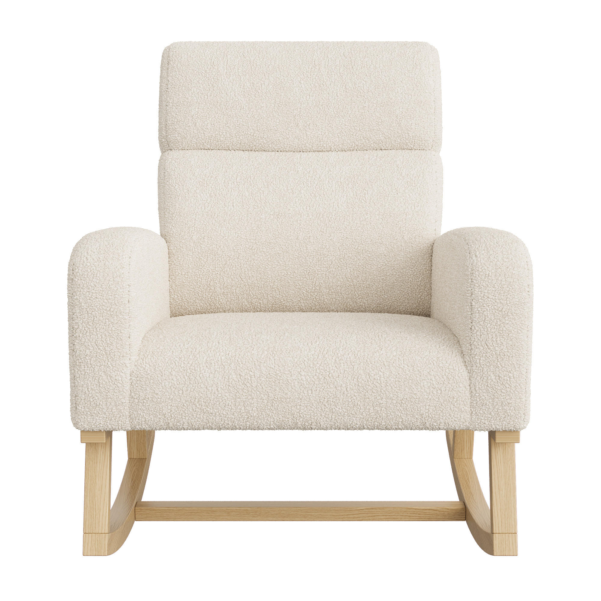 SCHAUKELSTUHL Beige, Relaxsessel mit Massivholzbeinen - Beige, Holz/Textil (69/87/79cm) - PARAFTA HOME