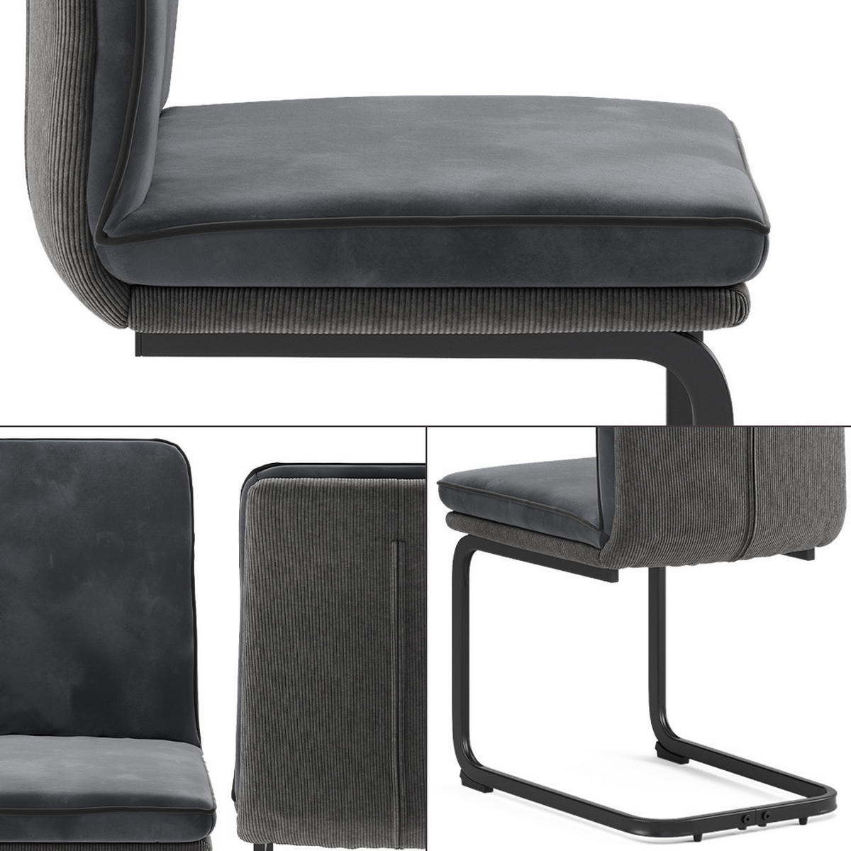 KONZOLOVÁ ŽIDLE Eleganza Antracit - antracitová, textil (49/95.5/63.5cm) - Vicco