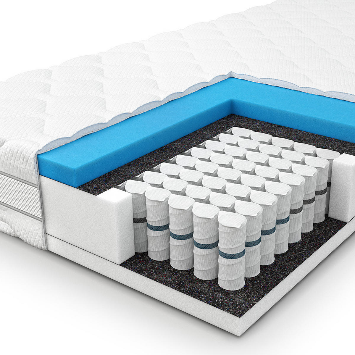 TASCHENMATRATZE Comfy Support - Weiß, Textil (100/200cm) - Mr Mattress