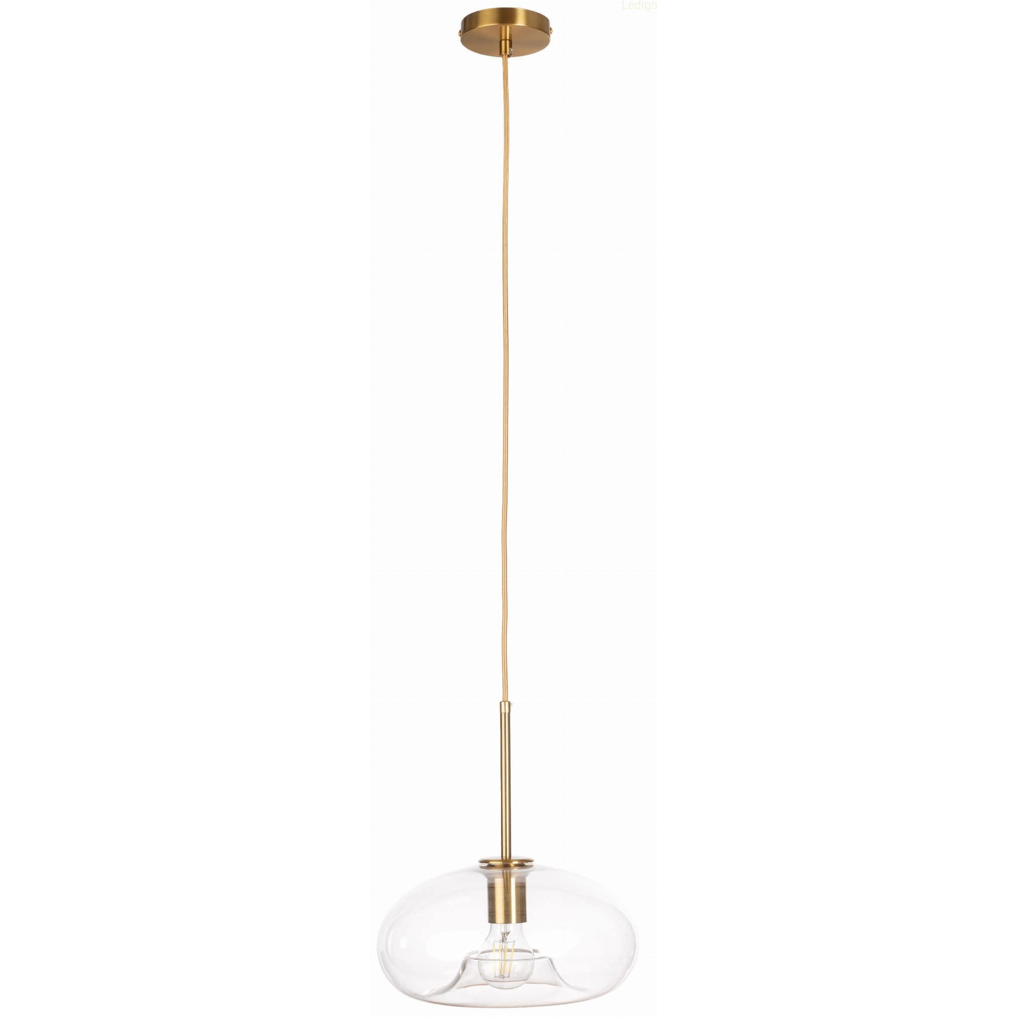 PENDELLEUCHTE Paris - Transparent/Goldfarben, Glas/Metall (27/27/105cm) - kiki design