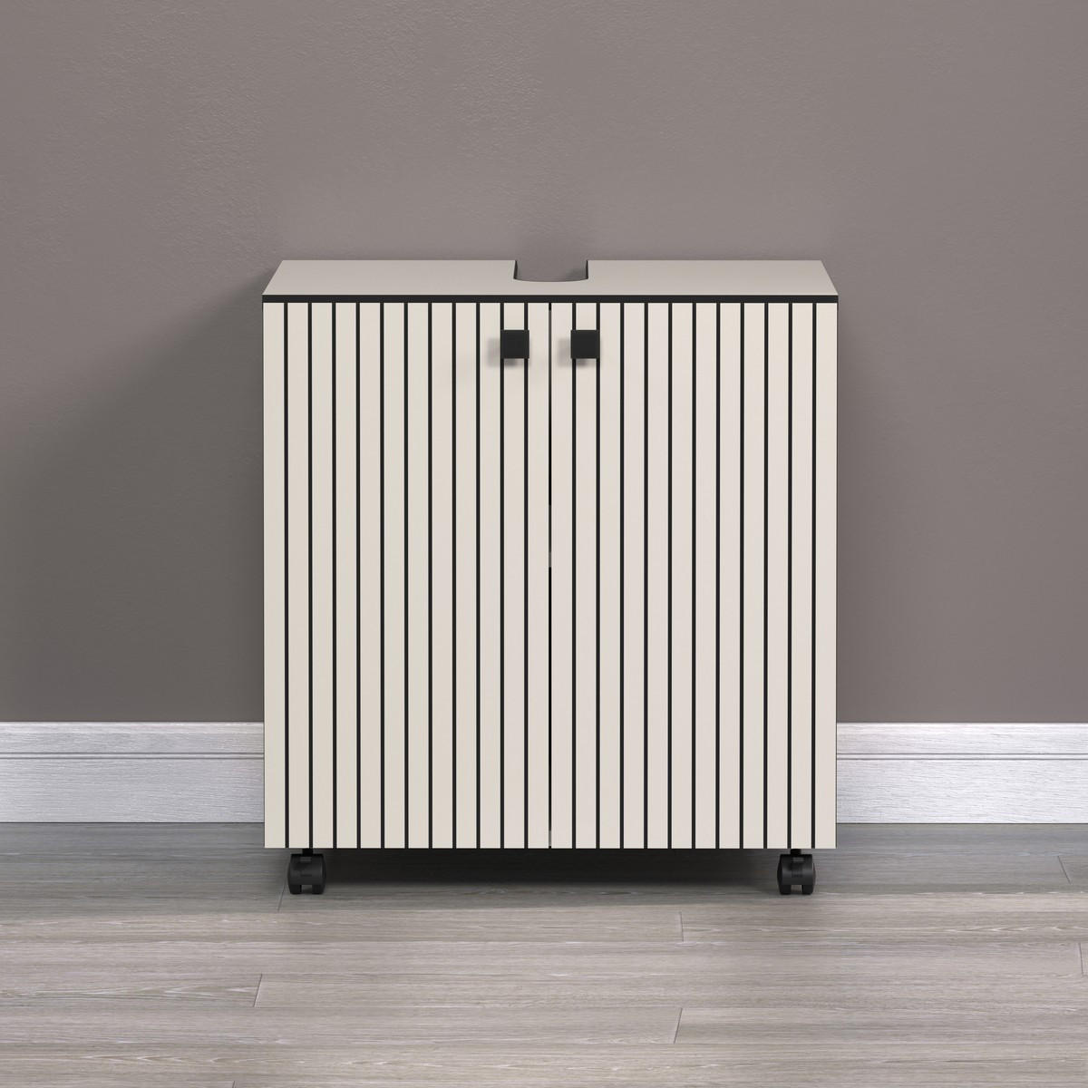 WASCHBECKENUNTERSCHRANK PureBliss Hellgrau - Hellgrau, Holzwerkstoff (60/64/42cm) - Trendteam