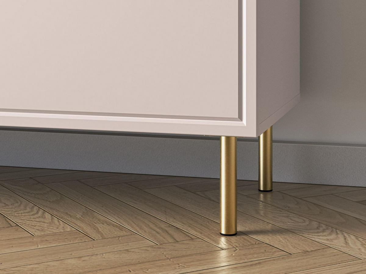 SIDEBOARD Loppa Kaschmirbeige 120 cm - Beige/Goldfarben, Holzwerkstoff/Metall (120/85/40cm) - Selsey