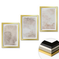 WANDBILDER 3er Set - 20x30 cm Goldrahmen - Verschüttete Boho-Aquarellfarben - Goldfarben, Kunststoff (20/30cm) - ArtPrintCave