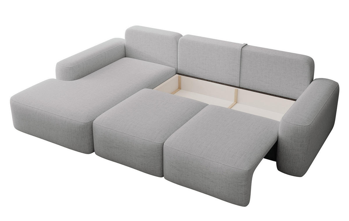 ECKSOFA Carnos Chenille-Bezug in Grau - Grau, Textil (264/162cm) - Selsey
