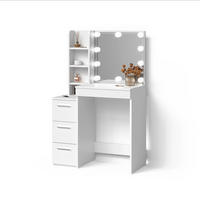 SCHMINKTISCH Ivera Weiß 79.9 cm mit LED Beleuchtung - Weiß, Holzwerkstoff (79.9/127.4/40cm) - Livinity®
